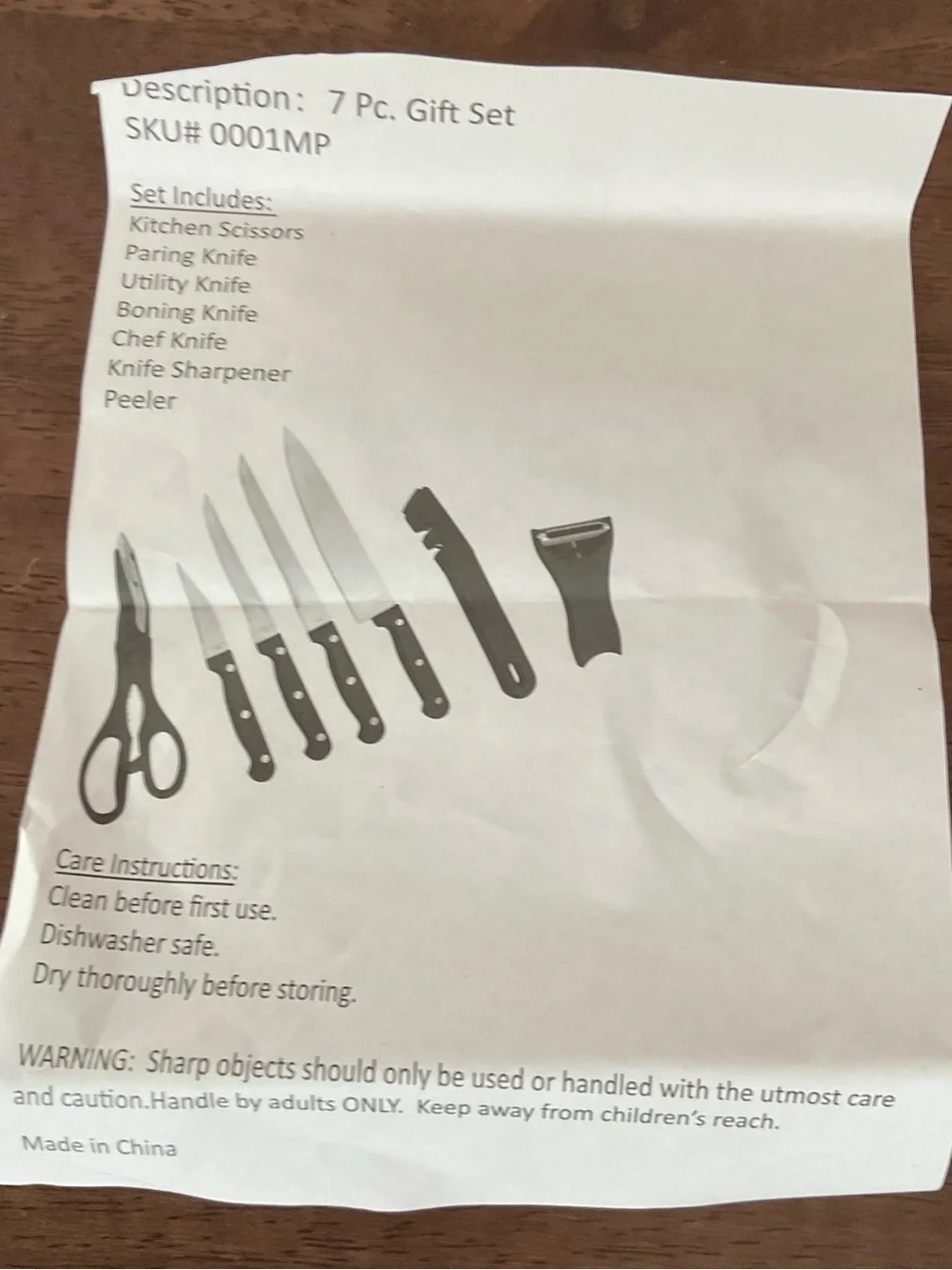 Kitchen Knofe and Tool 7 Piece Set New